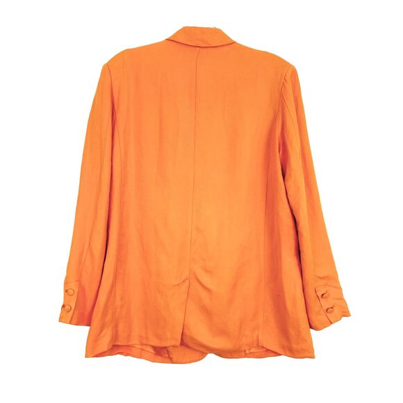 ASHLEY PARK x RTR Linen Blend Blazer M Oversized Two Button Orange EUC B10 - Picture 3 of 6